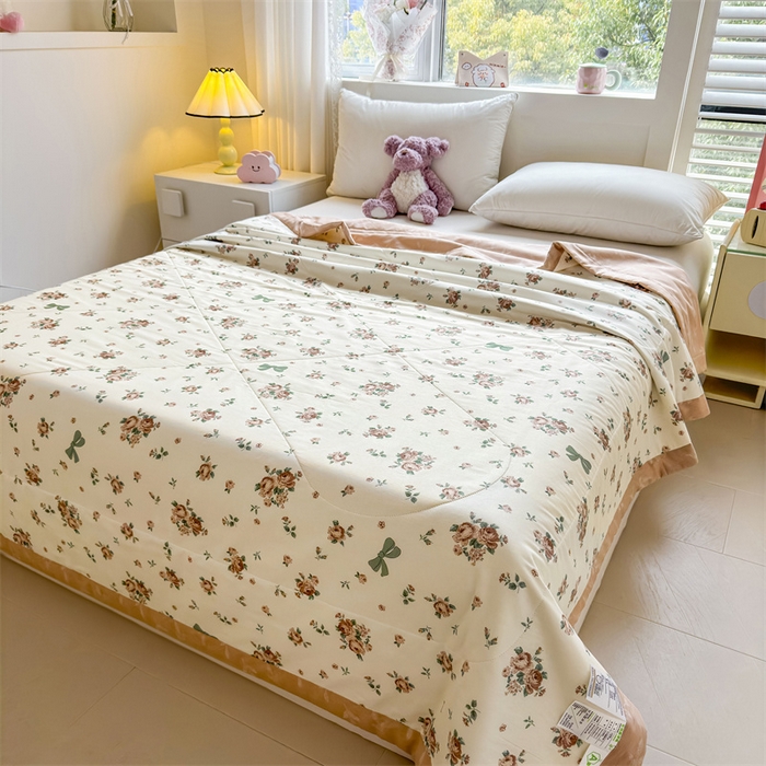 91家纺网 家纺一手货源 找家纺 小石头家纺 2025新款里外全棉A类纯棉棉花小碎花夏被包质检=买家秀 曼塔玫瑰