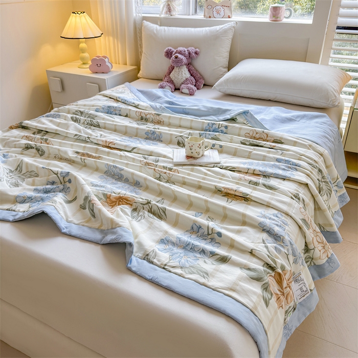 91家纺网 家纺一手货源 找家纺 小石头家纺 2025新款里外全棉A类纯棉棉花小碎花夏被包质检=买家秀 四季花园