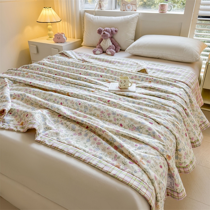 91家纺网 家纺一手货源 找家纺 小石头家纺 2025新款里外全棉A类纯棉棉花小碎花夏被包质检=买家秀 洛洛碎花