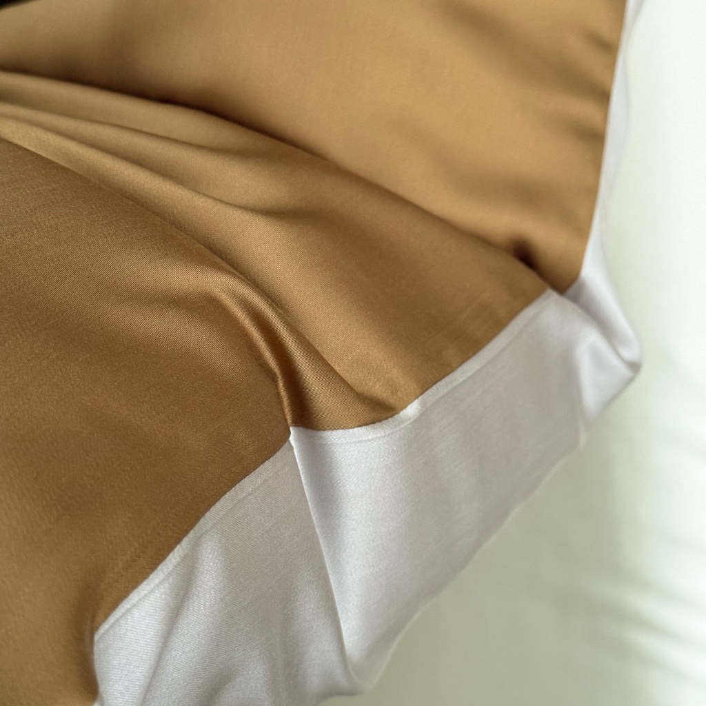 91家纺网 家纺一手货源 找家纺 （总）禾时 2025新款纯色双拼兰精天丝单品系列-单枕套 枕套单件