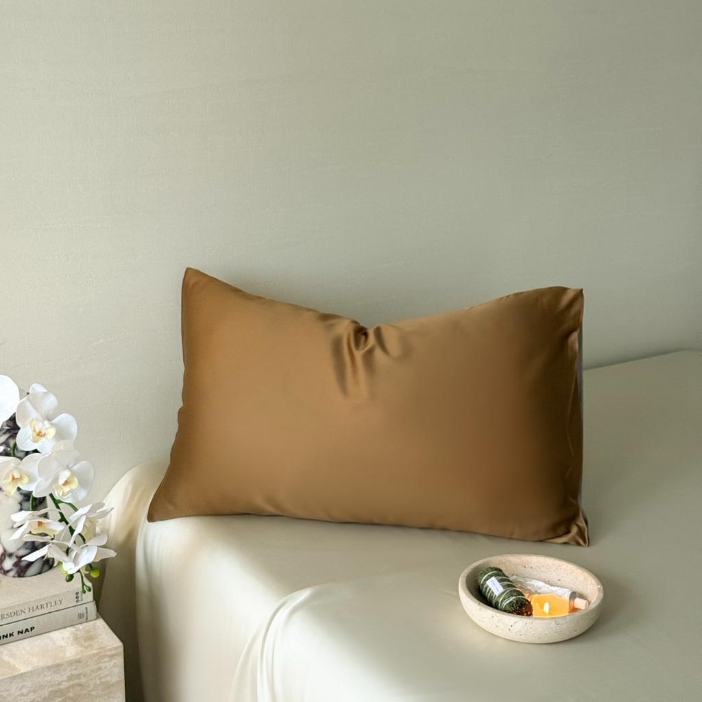 91家纺网 家纺一手货源 找家纺 （总）禾时 2025新款纯色双拼兰精天丝单品系列-单枕套 枕套单件