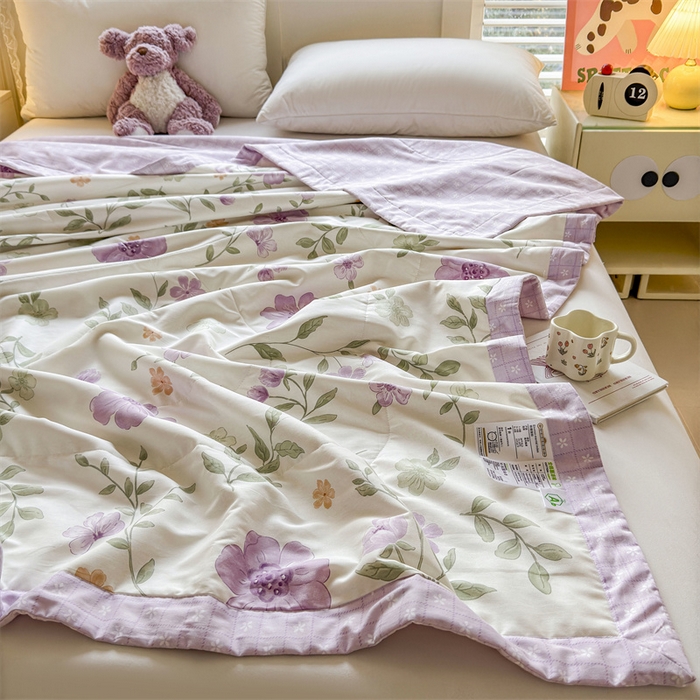 91家纺网 家纺一手货源 找家纺 小石头家纺 2025新款里外全棉A类纯棉棉花小碎花夏被包质检=买家秀 缤纷花朵