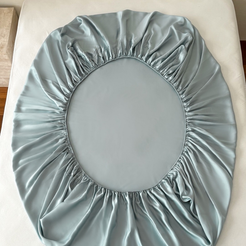 91家纺网 家纺一手货源 找家纺 （总）禾时 2025新款纯色双拼兰精天丝单品系列-单床笠 床笠单件