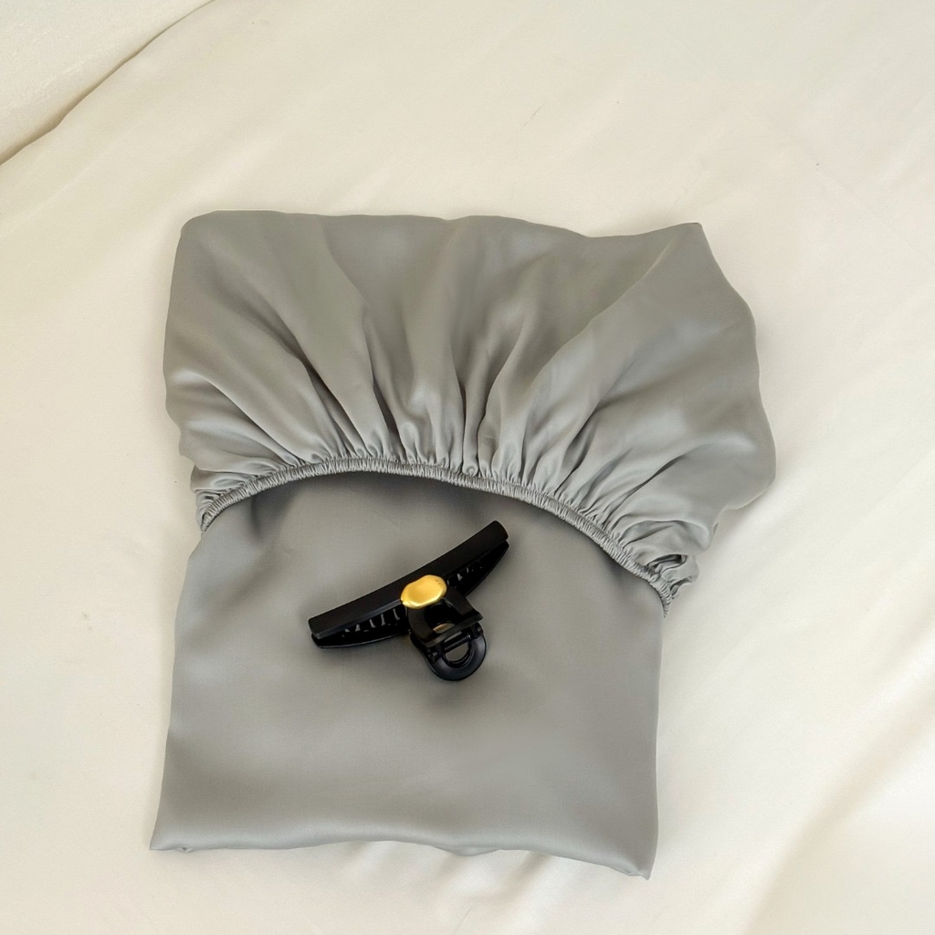 91家纺网 家纺一手货源 找家纺 禾时 2025新款纯色双拼兰精天丝单品系列-单床笠 床笠单件 云纱灰