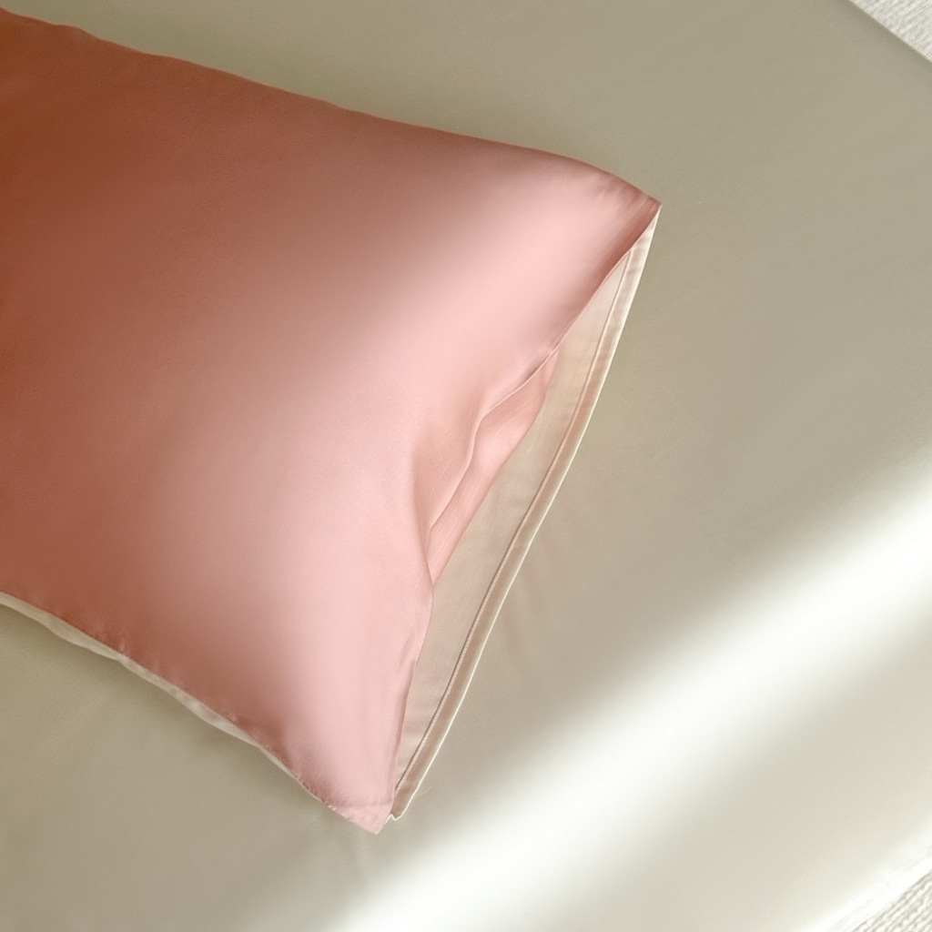 91家纺网 家纺一手货源 找家纺 禾时 2025新款纯色双拼兰精天丝单品系列-单枕套 枕套单件 芝芝桃桃-极地白