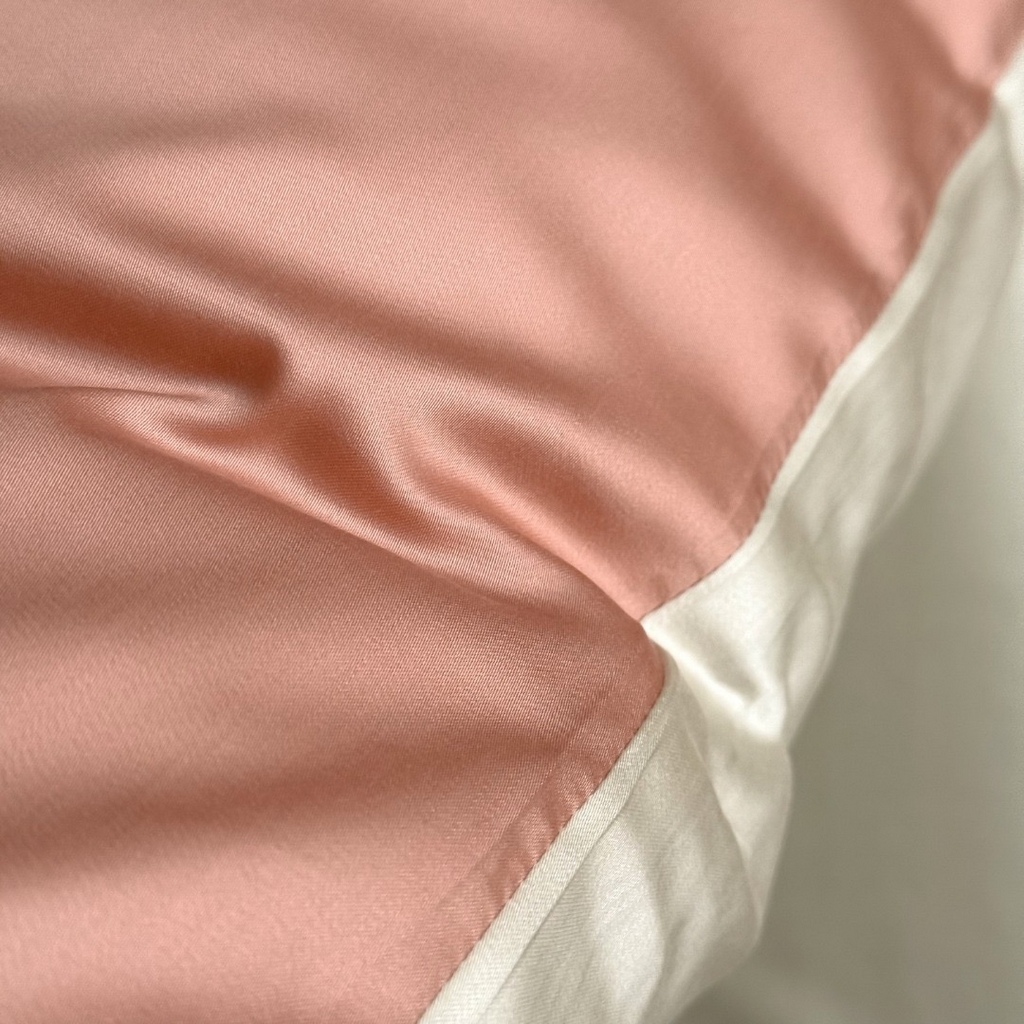 91家纺网 家纺一手货源 找家纺 禾时 2025新款纯色双拼兰精天丝单品系列-单枕套 枕套单件 芝芝桃桃-极地白