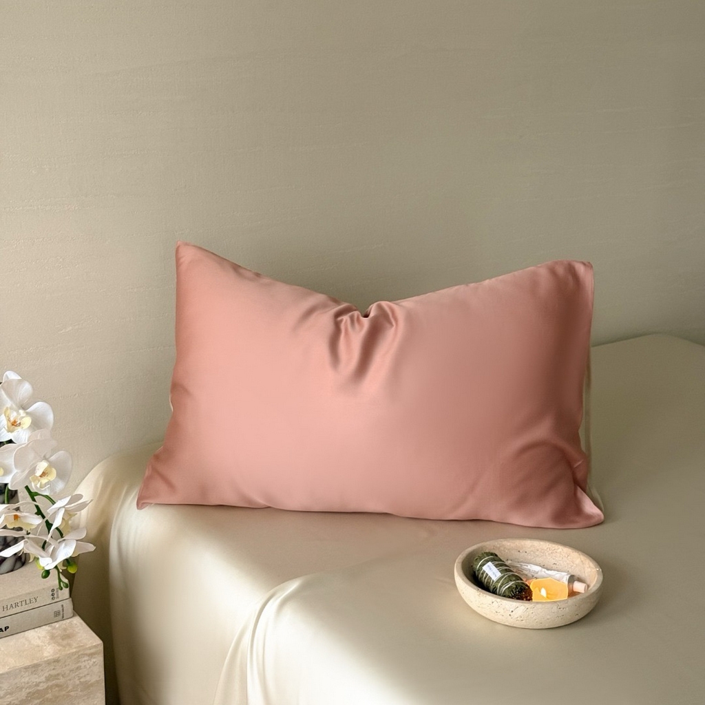 91家纺网 家纺一手货源 找家纺 禾时 2025新款纯色双拼兰精天丝单品系列-单枕套 枕套单件 芝芝桃桃-极地白