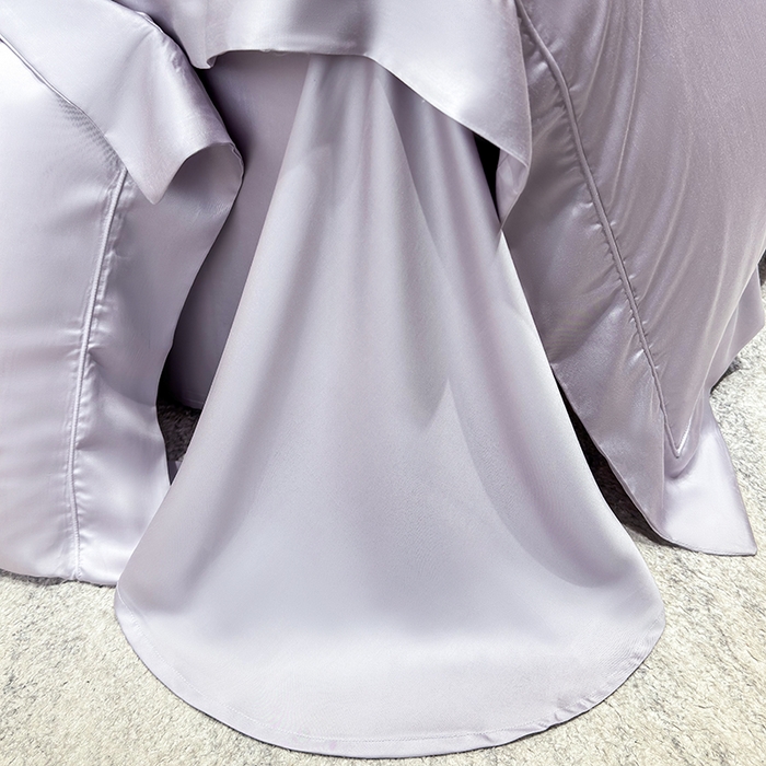 91家纺网 家纺一手货源 找家纺 星蕴家纺 2025新款奥地利兰精天丝莱赛尔纯色埋绳款四件套-莱恩 莱恩-紫灰色