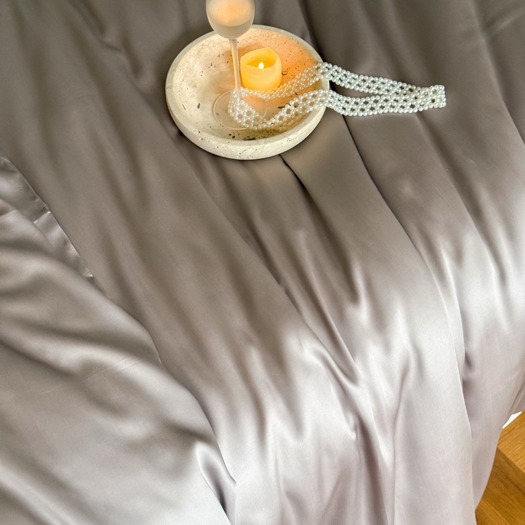 91家纺网 家纺一手货源 找家纺 禾时 2025新款纯色双拼兰精天丝单品系列-单被套 被套单件 岩石灰