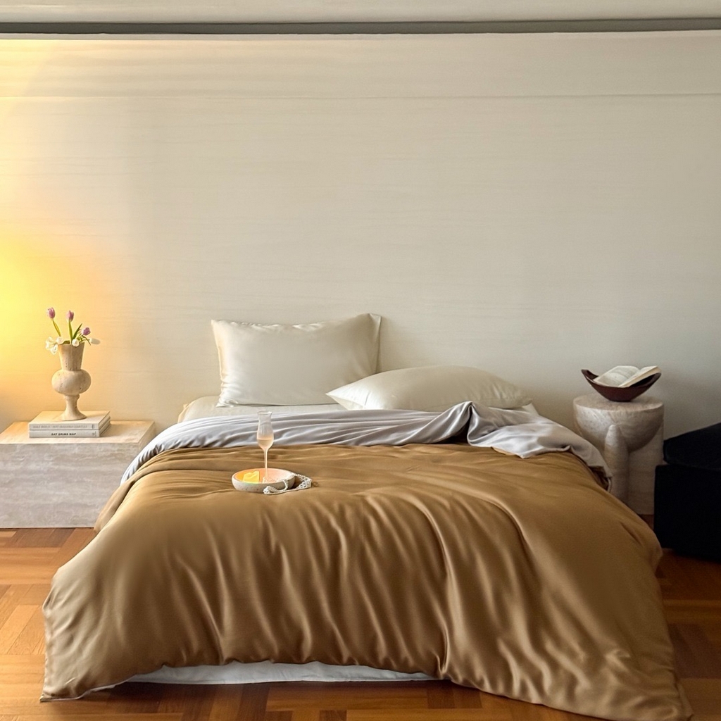 91家纺网 家纺一手货源 找家纺 （总）禾时 2025新款纯色双拼兰精天丝单品系列-单被套 被套单件