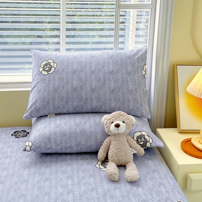 91家纺网 家纺一手货源 找家纺 慕尚家纺 2025新款全棉纯棉老粗布花卉床单款凉席席子 香奈花