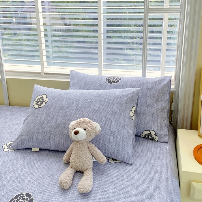 91家纺网 家纺一手货源 找家纺 慕尚家纺 2025新款全棉纯棉老粗布花卉床单款凉席席子 香奈花