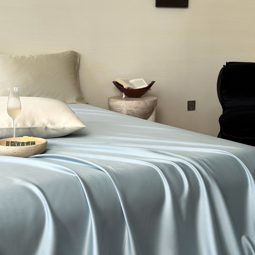 91家纺网 家纺一手货源 找家纺 （总）禾时 2025新款纯色双拼兰精天丝单品系列-单床单 床单单件