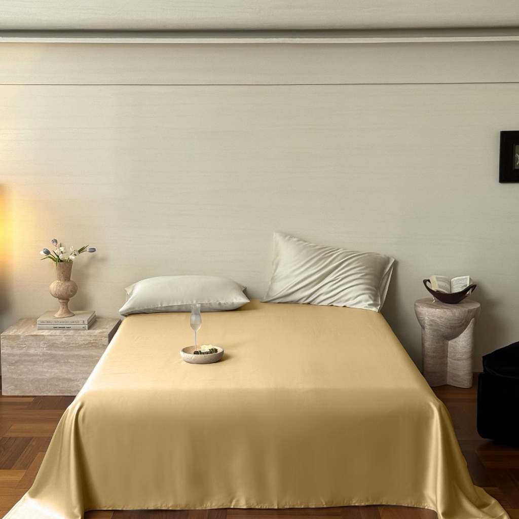 91家纺网 家纺一手货源 找家纺 （总）禾时 2025新款纯色双拼兰精天丝单品系列-单床单 床单单件