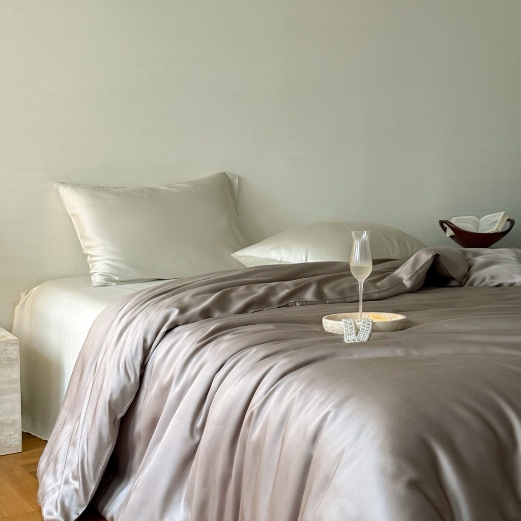 91家纺网 家纺一手货源 找家纺 禾时 2025新款纯色双拼兰精天丝单品系列-单被套 被套单件 岩石灰