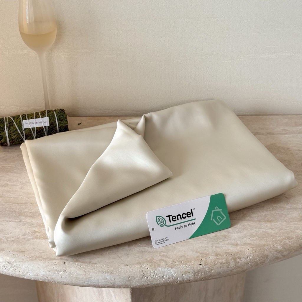 91家纺网 家纺一手货源 找家纺 禾时 2025新款纯色双拼兰精天丝单品系列-单床单 床单单件 极地白