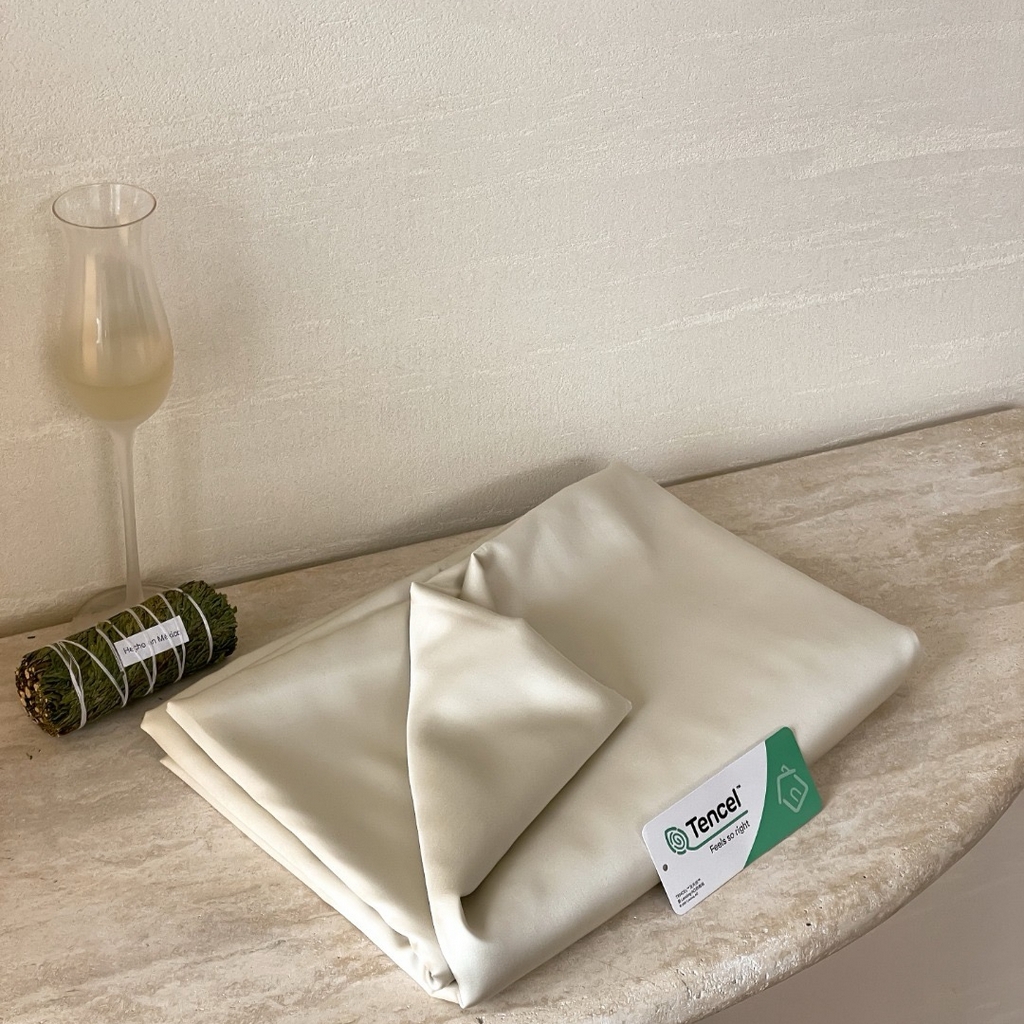 91家纺网 家纺一手货源 找家纺 禾时 2025新款纯色双拼兰精天丝单品系列-单床单 床单单件 极地白