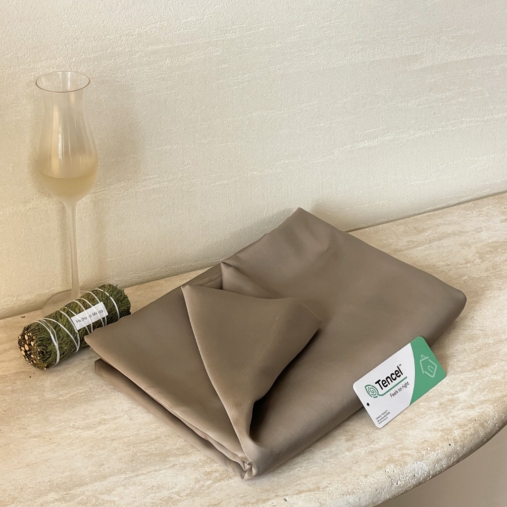 91家纺网 家纺一手货源 找家纺 禾时 2025新款纯色双拼兰精天丝单品系列-单床单 床单单件 冷岩灰