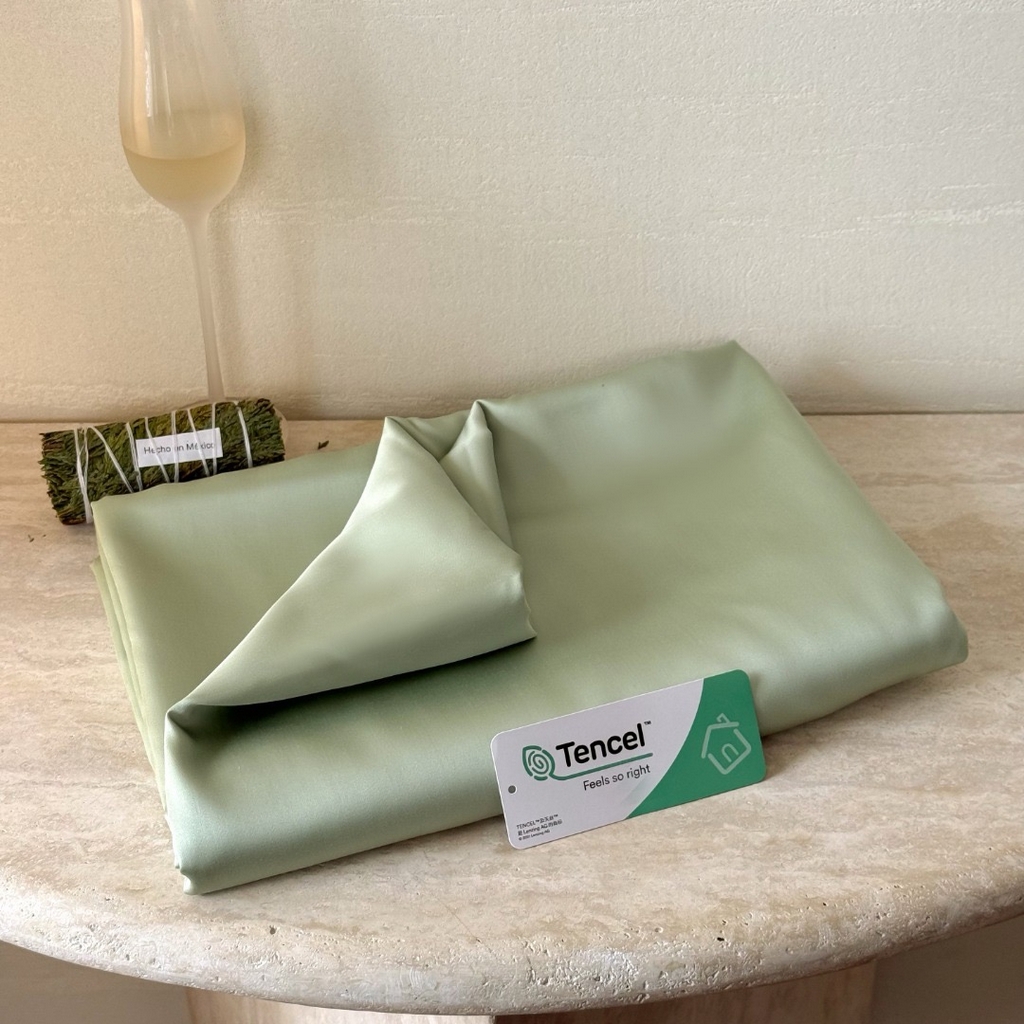 91家纺网 家纺一手货源 找家纺 禾时 2025新款纯色双拼兰精天丝单品系列-单床单 床单单件 嫩叶绿