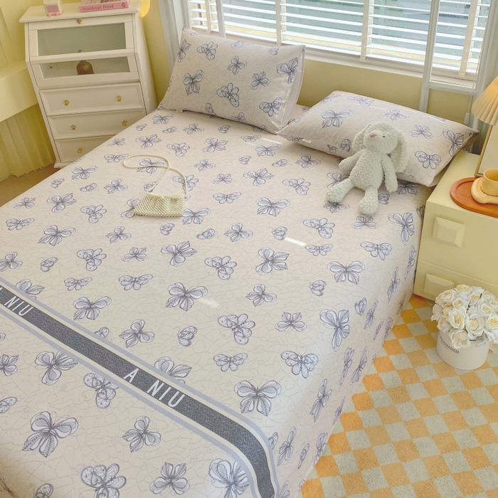 91家纺网 家纺一手货源 找家纺 慕尚家纺 2025新款全棉纯棉老粗布花卉床单款凉席席子 约定