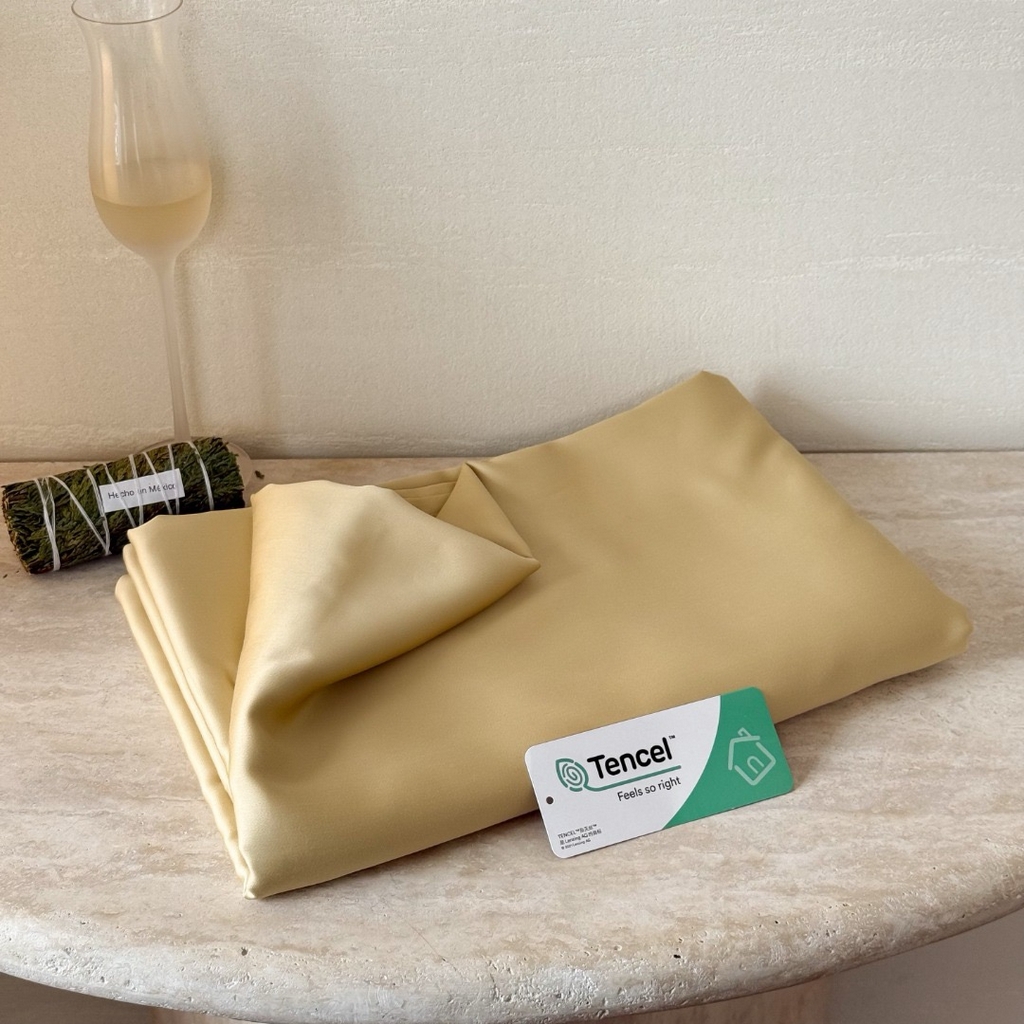 91家纺网 家纺一手货源 找家纺 禾时 2025新款纯色双拼兰精天丝单品系列-单床单 床单单件 香槟金