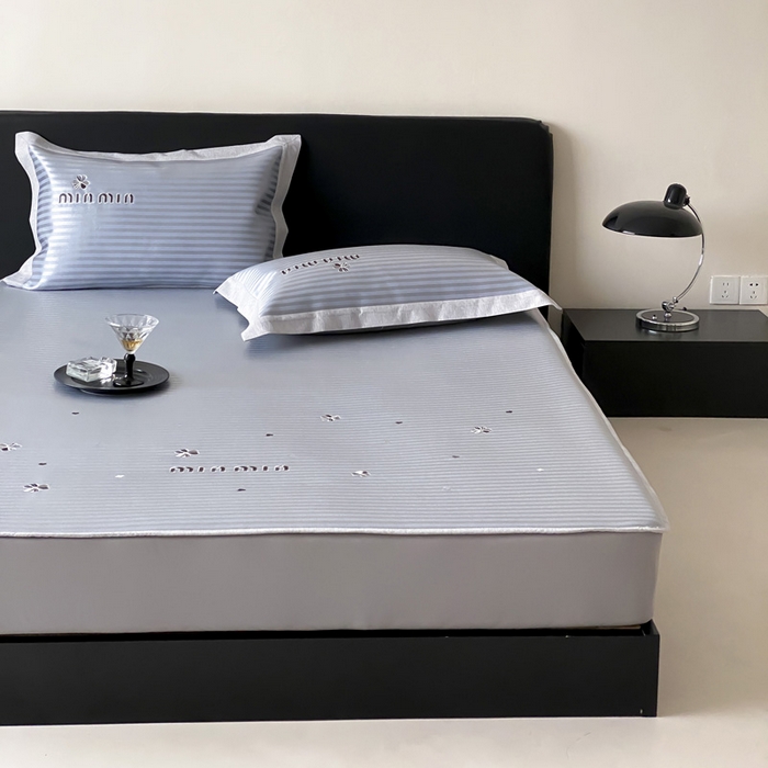 91家纺网 家纺一手货源 找家纺 由有家居 2025新款轻奢7A高精密抗菌可水洗色织提花进口刺绣冰丝凉席-森恋 森恋-蓝