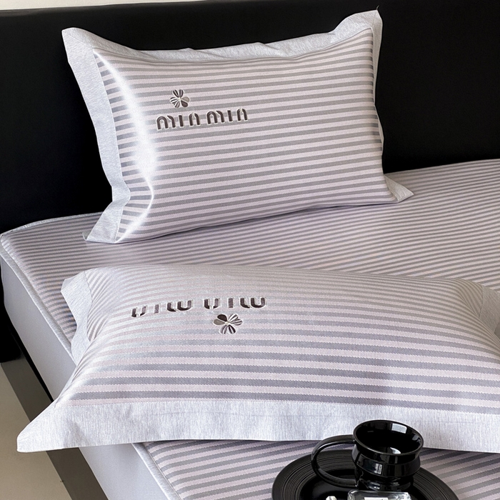 91家纺网 家纺一手货源 找家纺 由有家居 2025新款轻奢7A高精密抗菌可水洗色织提花进口刺绣冰丝凉席-森恋 森恋-粉