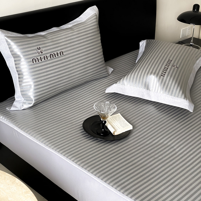 91家纺网 家纺一手货源 找家纺 由有家居 2025新款轻奢7A高精密抗菌可水洗色织提花进口刺绣冰丝凉席-森恋 森恋-咖