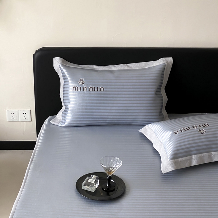 91家纺网 家纺一手货源 找家纺 由有家居 2025新款轻奢7A高精密抗菌可水洗色织提花进口刺绣冰丝凉席-森恋 森恋-蓝