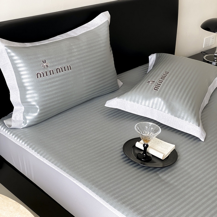 91家纺网 家纺一手货源 找家纺 由有家居 2025新款轻奢7A高精密抗菌可水洗色织提花进口刺绣冰丝凉席-森恋 森恋-灰