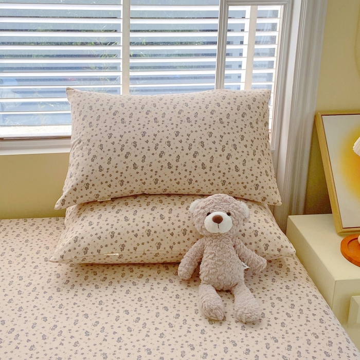 91家纺网 家纺一手货源 找家纺 慕尚家纺 2025新款全棉纯棉老粗布花卉床单款凉席席子 紫韵