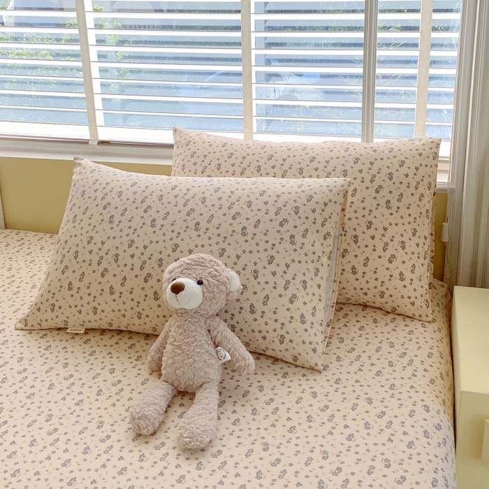 91家纺网 家纺一手货源 找家纺 慕尚家纺 2025新款全棉纯棉老粗布花卉床单款凉席席子 紫韵