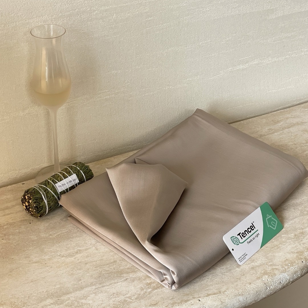 91家纺网 家纺一手货源 找家纺 禾时 2025新款纯色双拼兰精天丝单品系列-单床单 床单单件 岩石灰