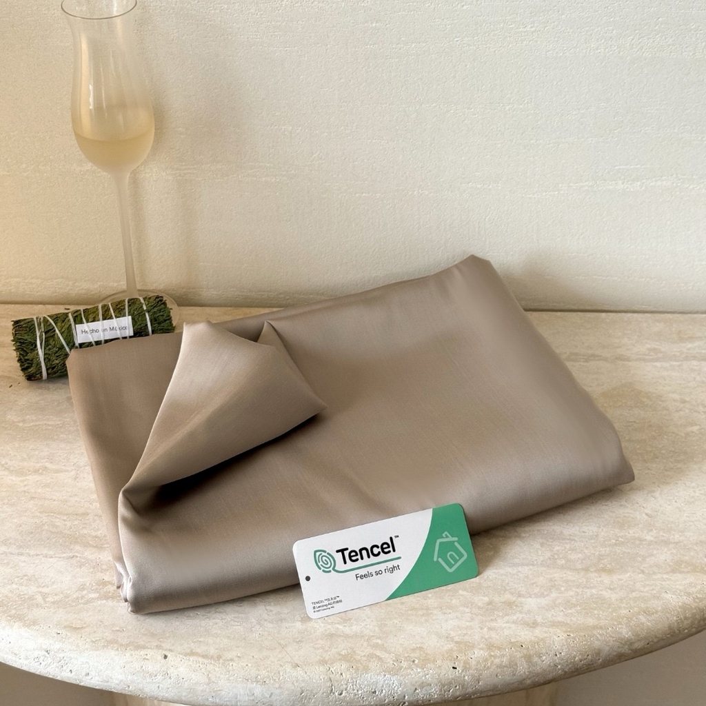 91家纺网 家纺一手货源 找家纺 禾时 2025新款纯色双拼兰精天丝单品系列-单床单 床单单件 岩石灰