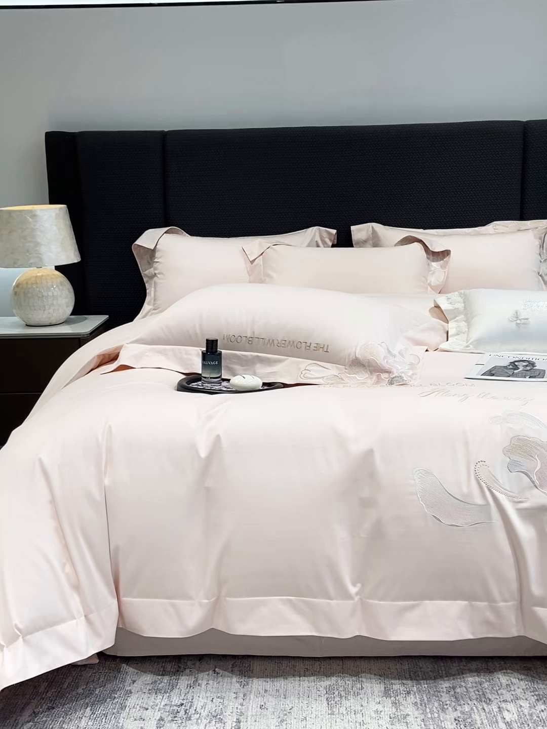 91家纺网 家纺一手货源 找家纺 （总）星蕴家纺 2025新款100支澳棉纯棉正宗长绒棉刺绣四件套-绽放