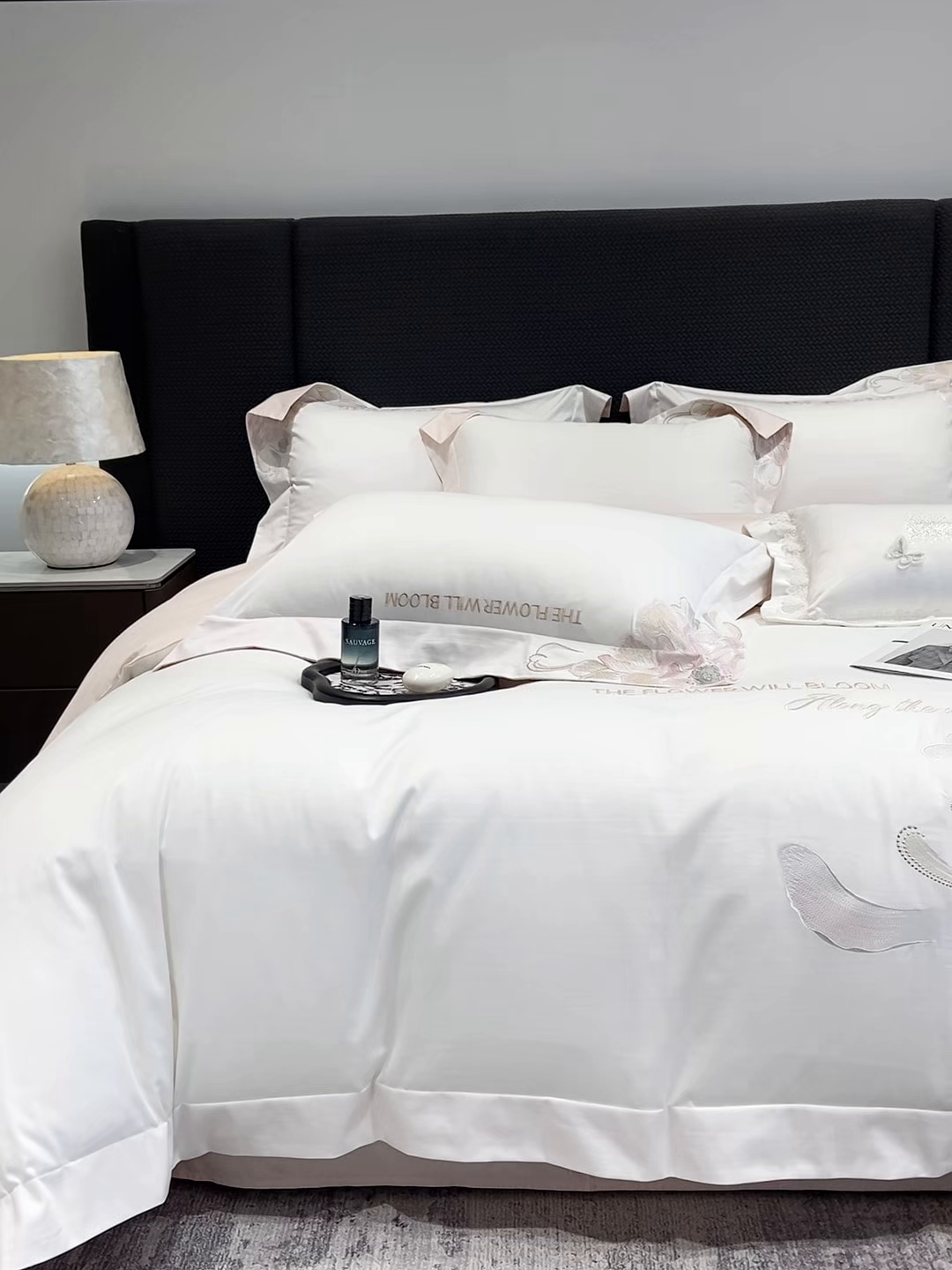 91家纺网 家纺一手货源 找家纺 星蕴家纺 2025新款澳棉纯棉正宗长绒棉刺绣四件套-绽放 绽放 白拼玉