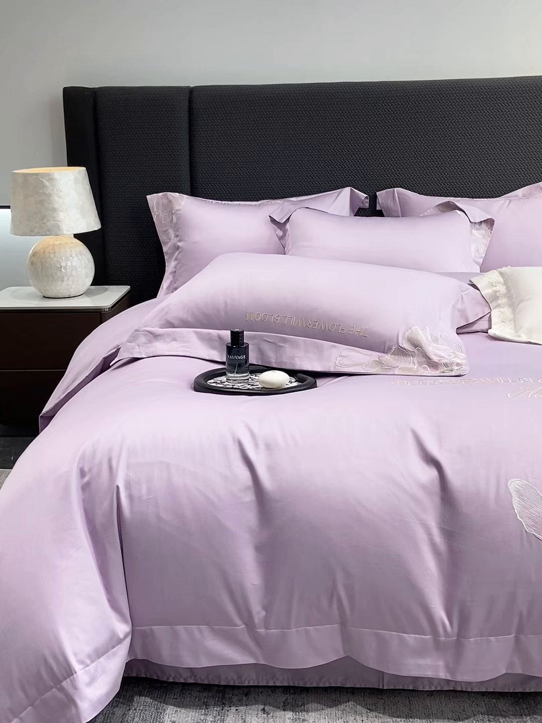 91家纺网 家纺一手货源 找家纺 星蕴家纺 2025新款澳棉纯棉正宗长绒棉刺绣四件套-绽放 绽放 优雅紫