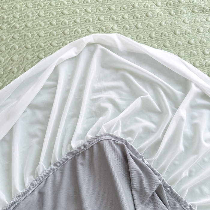 91家纺网 家纺一手货源 找家纺 怡源梦 2025新款A类高分子凉感席床裙床笠二合一席子-心动系列 绿色