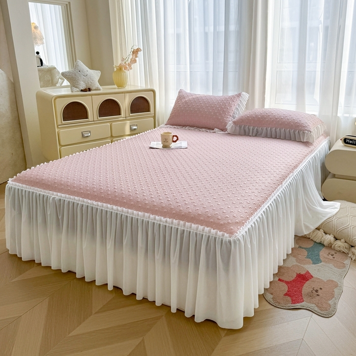 91家纺网 家纺一手货源 找家纺 （总）怡源梦 2025新款A类高分子凉感席床裙床笠二合一席子-心动系列