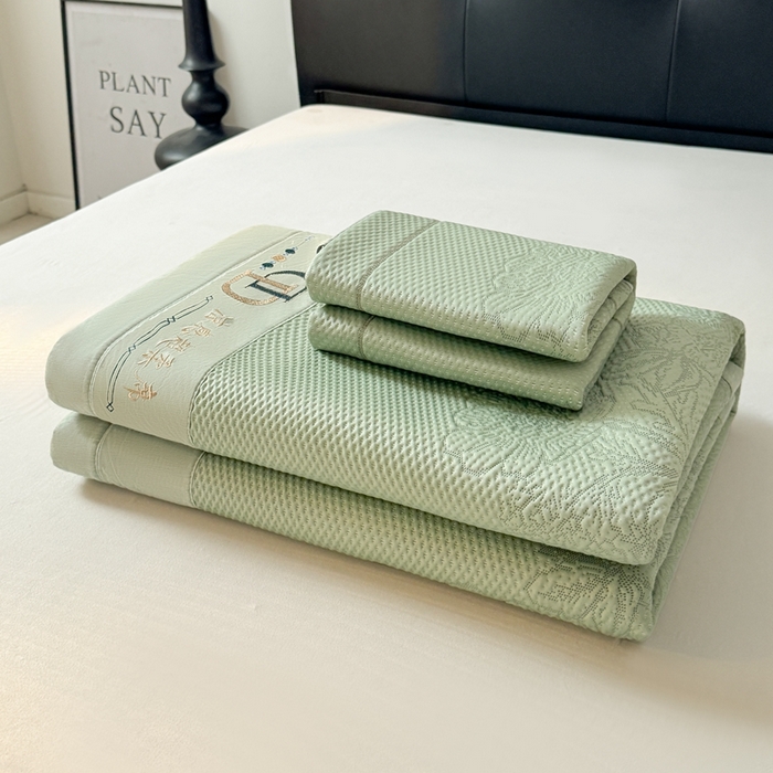 91家纺网 家纺一手货源 找家纺 怡源梦 2025新款A类高分子凉感席席子-巴黎世家系列 巴黎世家 绿色