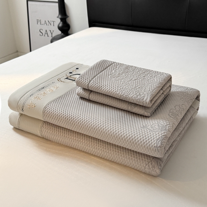 91家纺网 家纺一手货源 找家纺 怡源梦 2025新款A类高分子凉感席席子-巴黎世家系列 巴黎世家 香槟色