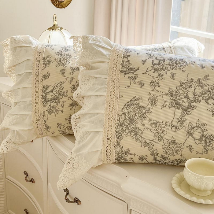 91家纺网 家纺一手货源 找家纺 亲亲公主 2025全棉法式花边四件套公主风 安妮法式