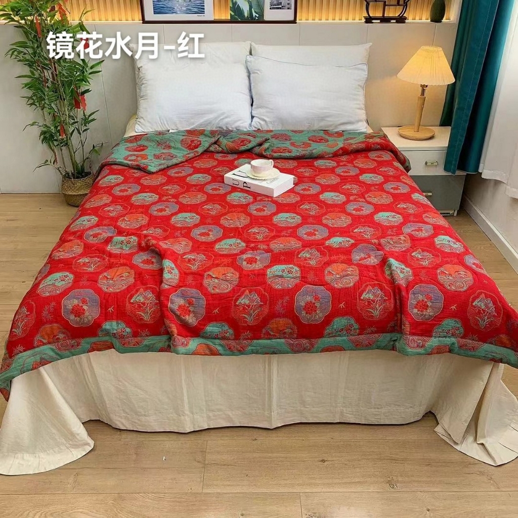 91家纺网 家纺一手货源 找家纺 （总）鲁爱家纺供货 2025新款全棉双层纱提花夏被