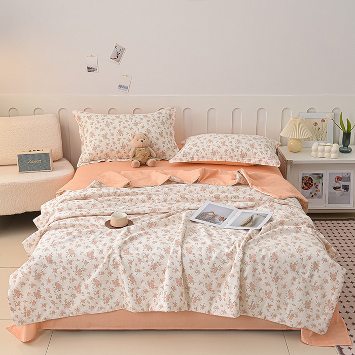 91家纺网 家纺一手货源 找家纺 绘萱家居 2025新款 100%全棉纯棉印花夏被四件套【 花型持续更新】 X春日之花
