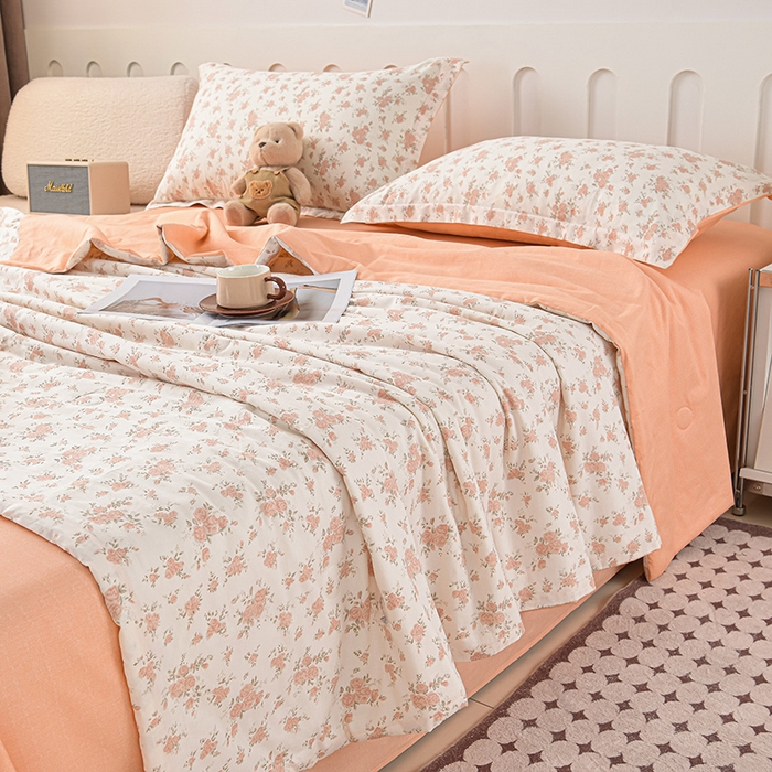 91家纺网 家纺一手货源 找家纺 绘萱家居 2025新款 100%全棉纯棉印花夏被四件套【 花型持续更新】 X春日之花