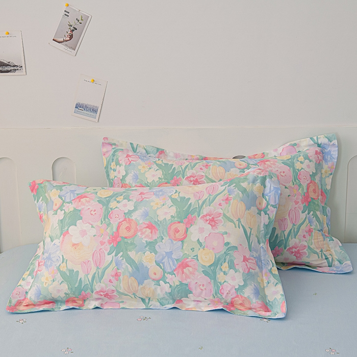 91家纺网 家纺一手货源 找家纺 绘萱家居 2025新款 100%全棉纯棉印花夏被四件套【 花型持续更新】 X蒂芙娜-粉