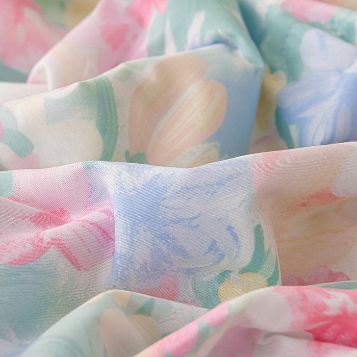 91家纺网 家纺一手货源 找家纺 绘萱家居 2025新款 100%全棉纯棉印花夏被四件套【 花型持续更新】 X蒂芙娜-粉