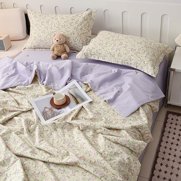 91家纺网 家纺一手货源 找家纺 绘萱家居 2025新款 100%全棉纯棉印花夏被四件套【 花型持续更新】 X点点繁花