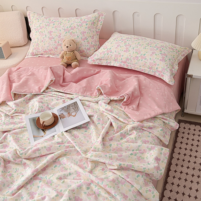 91家纺网 家纺一手货源 找家纺 绘萱家居 2025新款 100%全棉纯棉印花夏被四件套【 花型持续更新】 X花夏