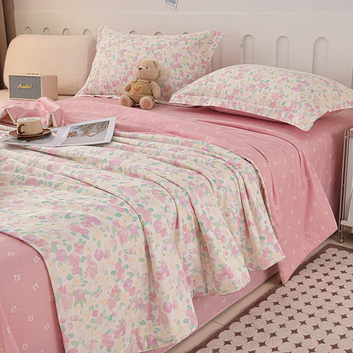 91家纺网 家纺一手货源 找家纺 绘萱家居 2025新款 100%全棉纯棉印花夏被四件套【 花型持续更新】 X花夏